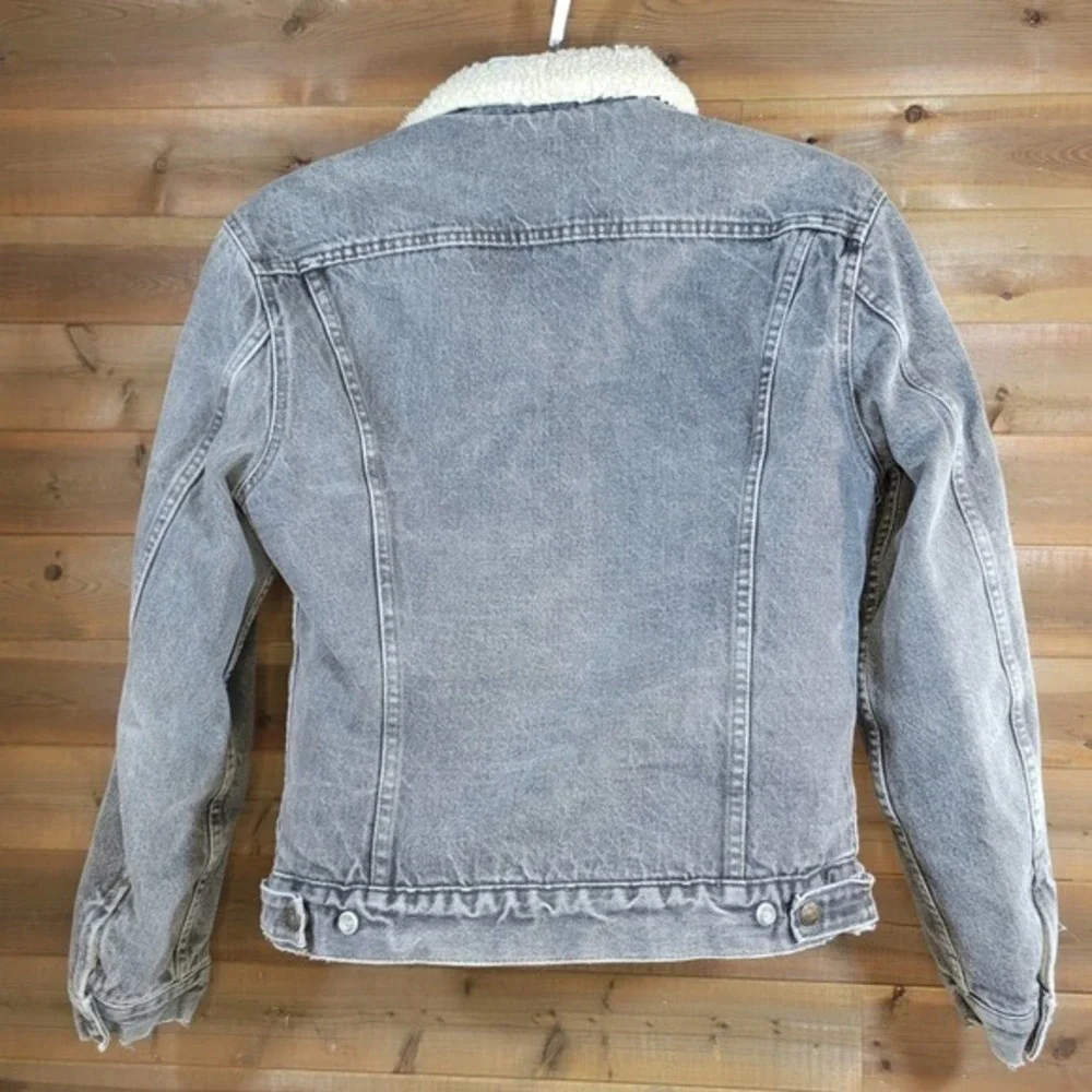 Vintage 90s Levi's Smog Gray Sherpa Trucker Jacket